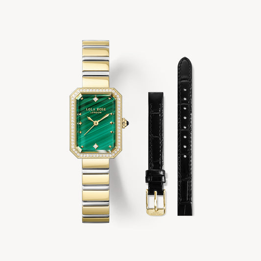 Ms Lola Malachite Zirconia watch With Two Strap Set