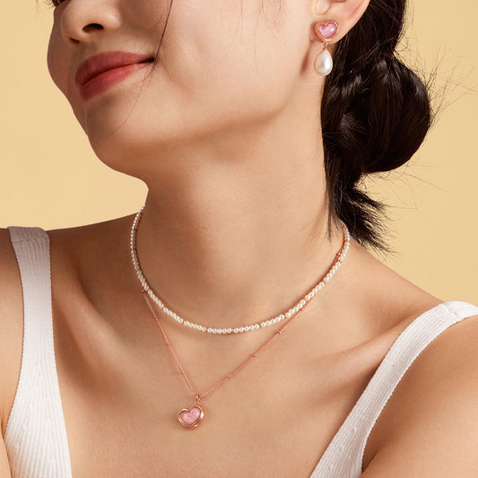 Cookie Heart Tea-Time Rhodonite Necklace