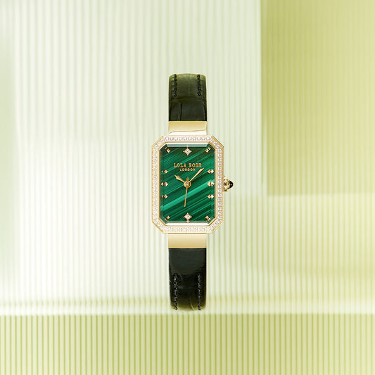 Ms Lola Malachite watch with Zirconia