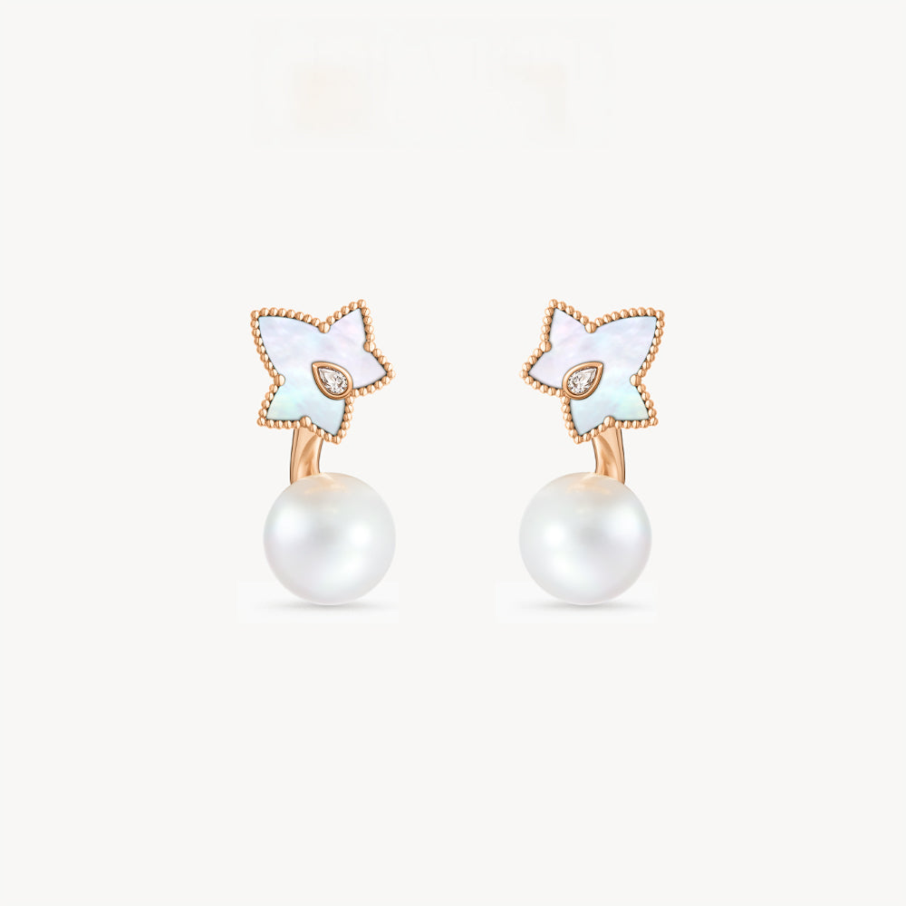 New Ivy Mother of Pearl Bead Earrings with Pearls
