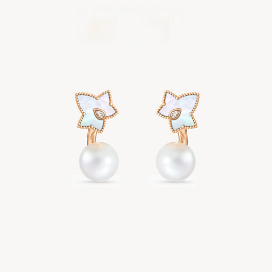 New Ivy Mother of Pearl Bead Earrings with Pearls