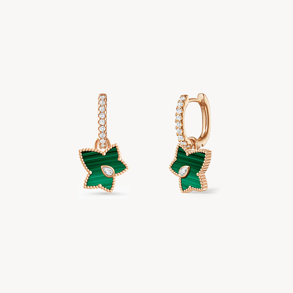 New Ivy Malachite Bead Earrings