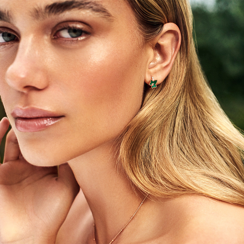 New Ivy Malachite Bead Earrings