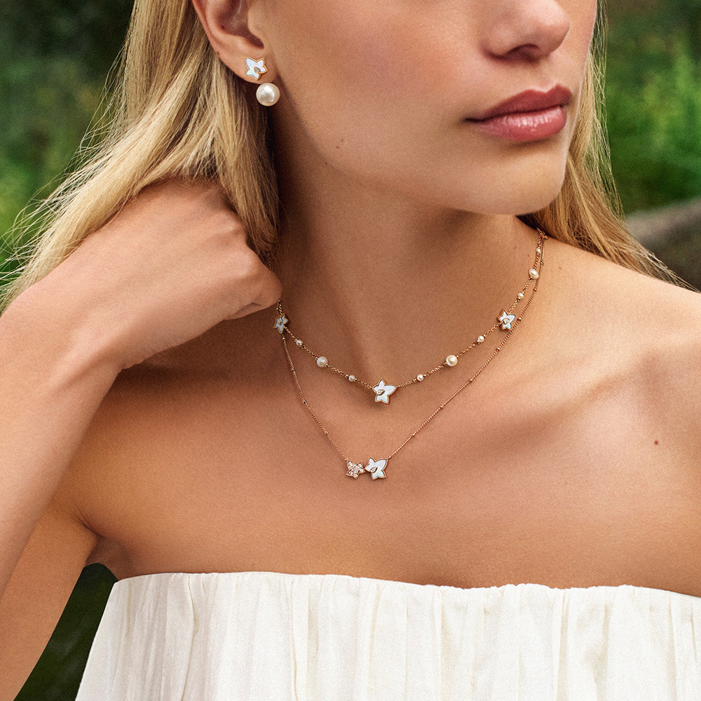 New Ivy Mother of Pearl Bead Earrings with Pearls