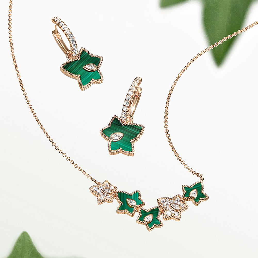 New Ivy Malachite Bead Earrings
