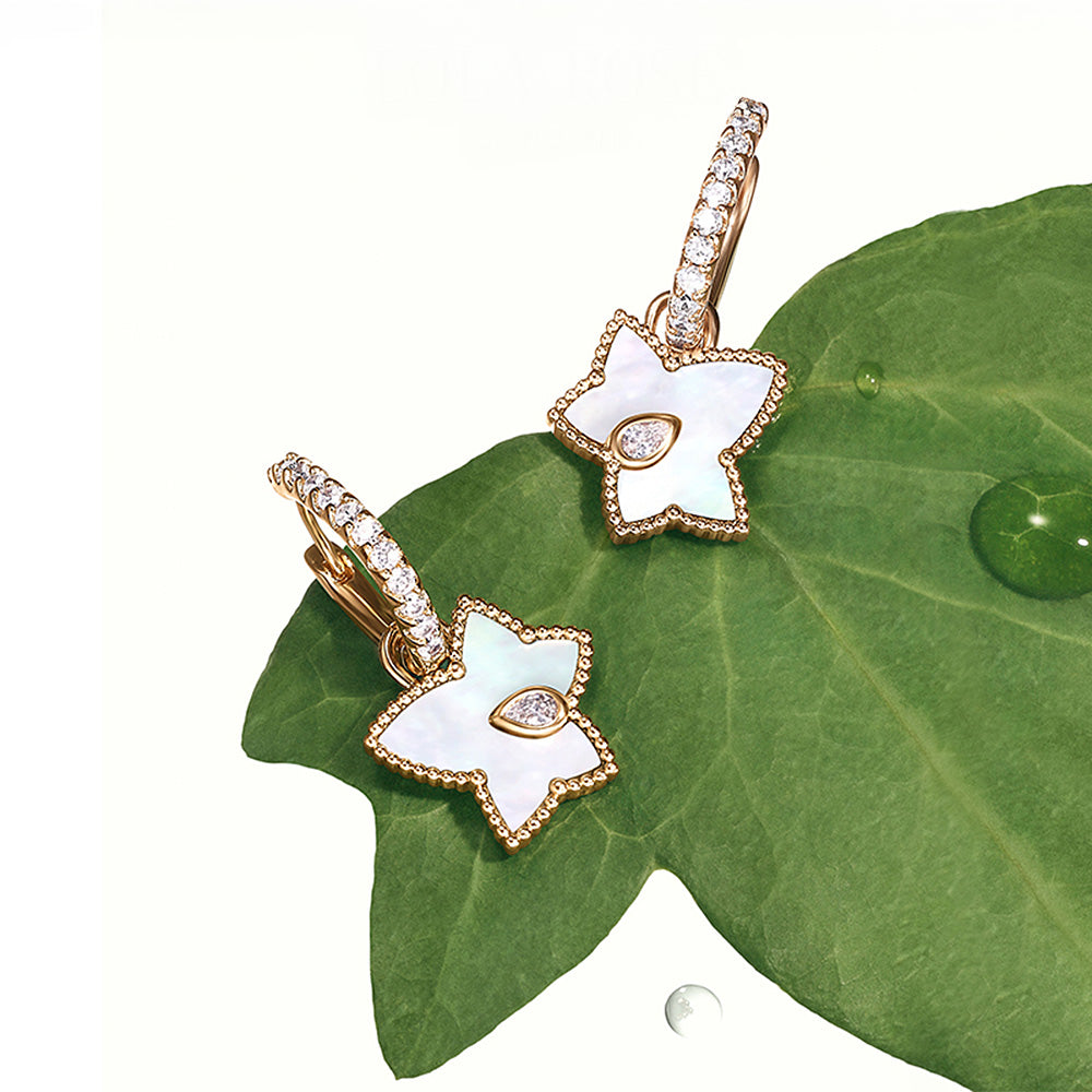 New Ivy Mother of Pearl Bead Earrings
