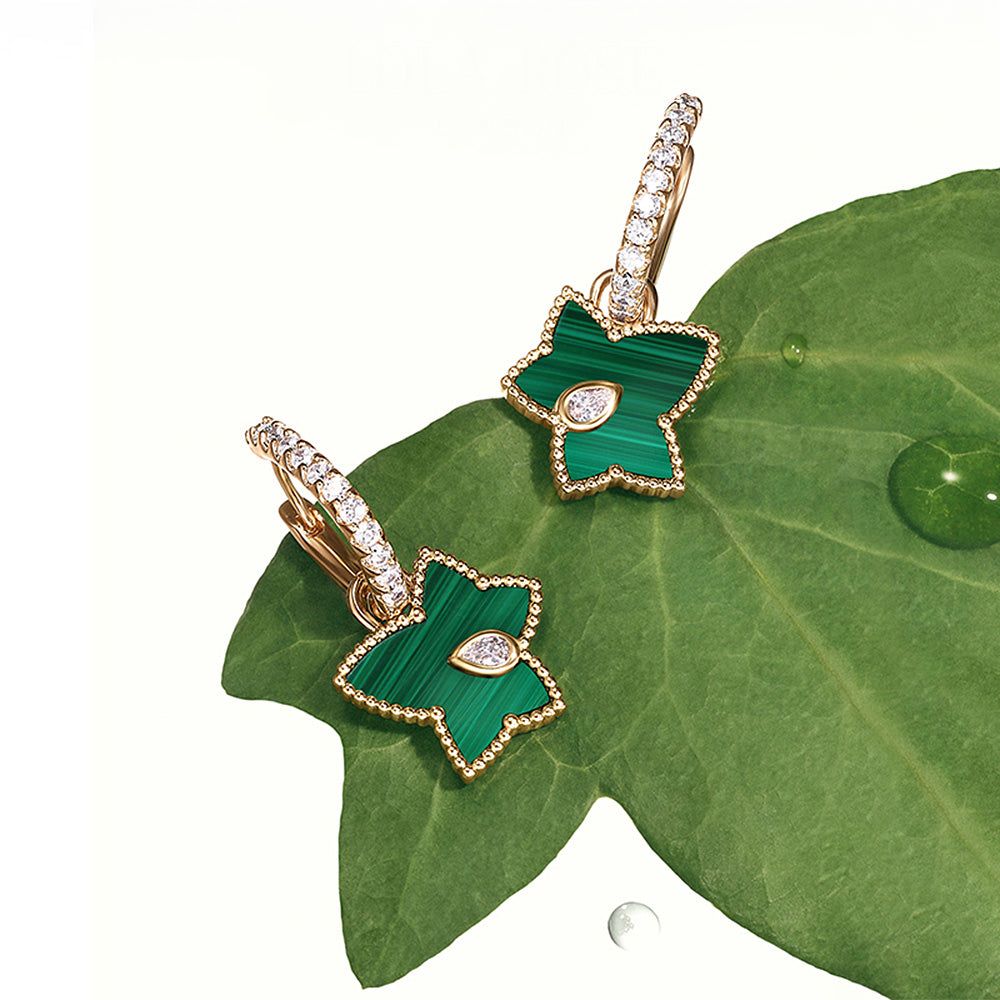 New Ivy Malachite Bead Earrings