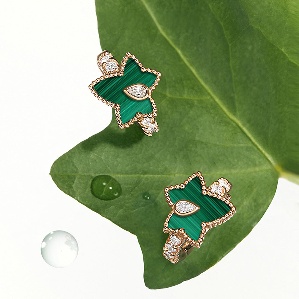 New Ivy Malachite Bead Earrings