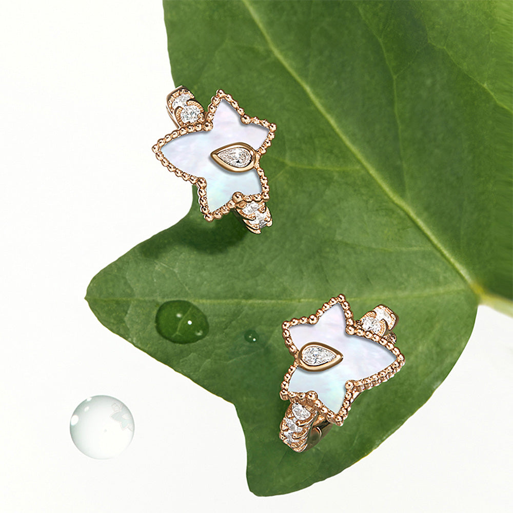 New Ivy Mother of Pearl Bead Earrings