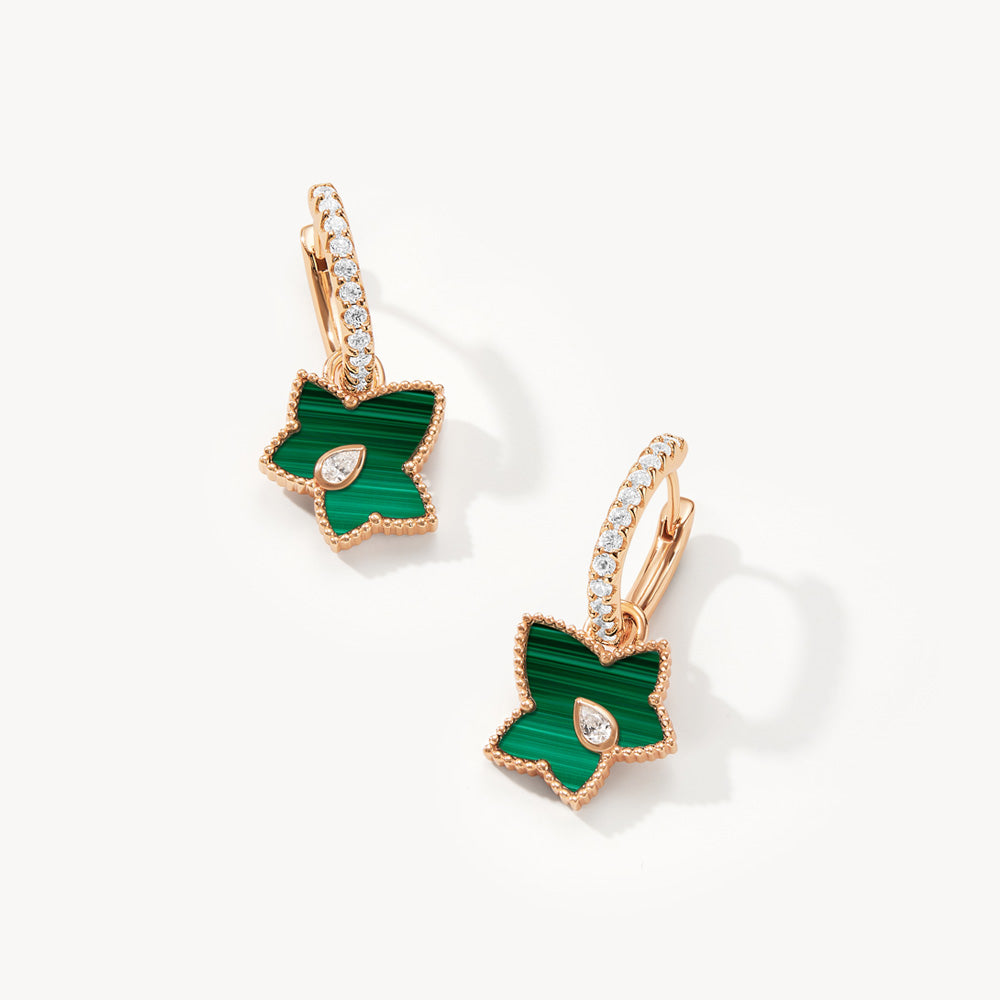 New Ivy Malachite Bead Earrings