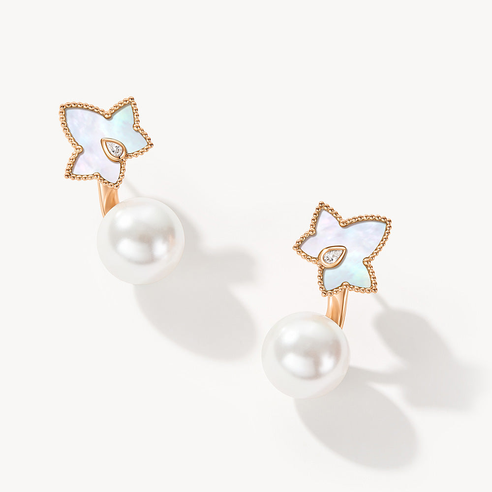New Ivy Mother of Pearl Bead Earrings with Pearls