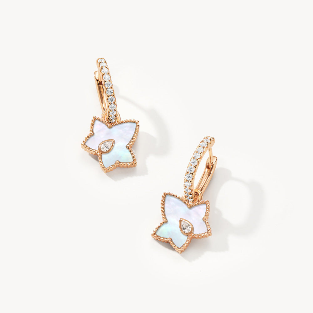 New Ivy Mother of Pearl Bead Earrings
