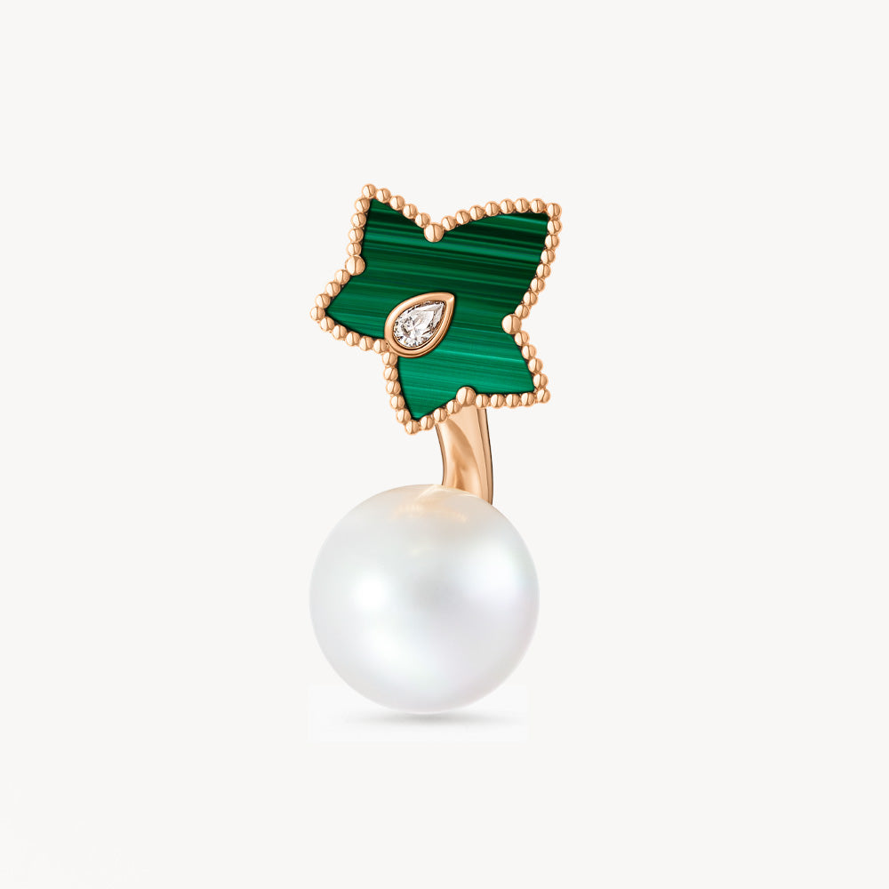 New Ivy Malachite Bead Earrings with Pearls