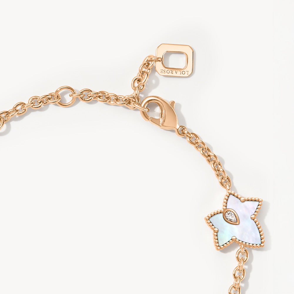New Ivy Mother of Pearl Bracelet, 5-leaf motif