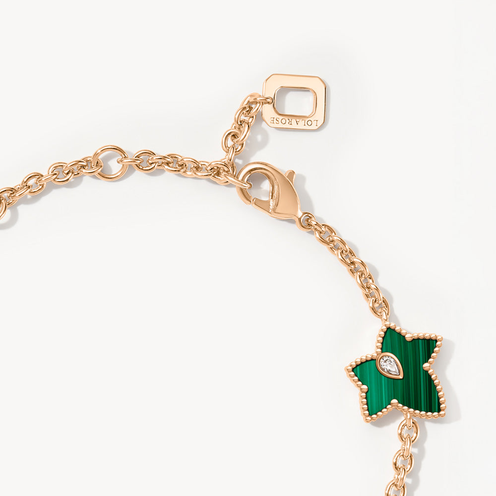 New Ivy Malachite Bracelet, 5-leaf motif