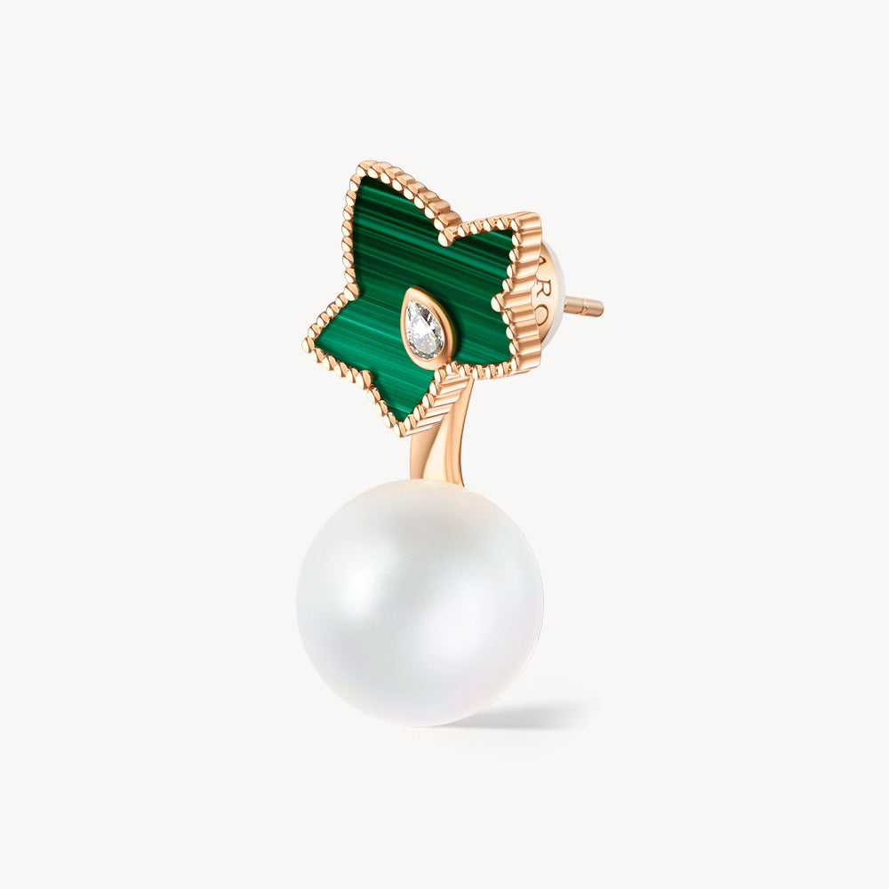 New Ivy Malachite Bead Earrings with Pearls