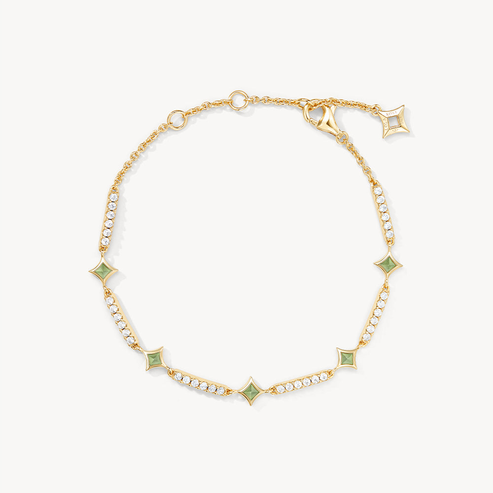 Starry Aventurine & Synthetic Cubic Zirconia Bracelet