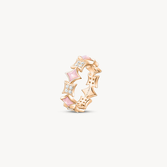 Starry Pink Mother of Pearl Ring