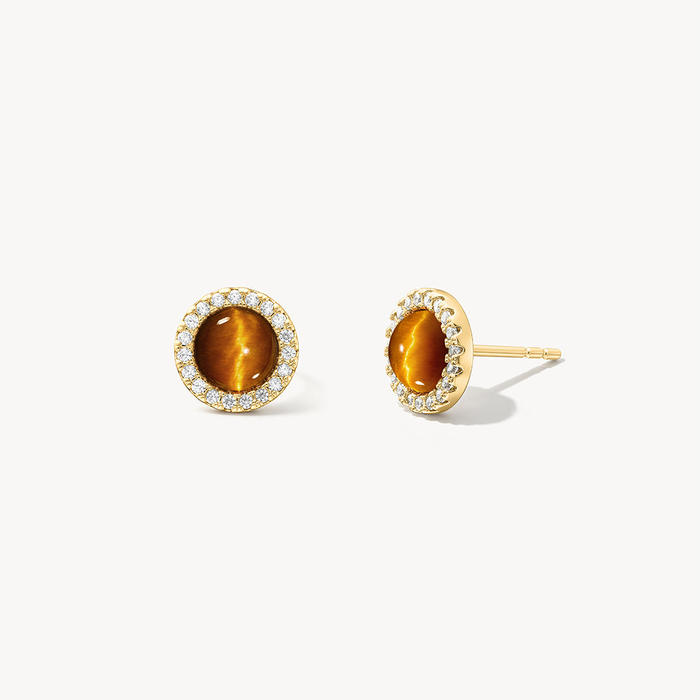 Heliocentric Tiger' Eye Earrings
