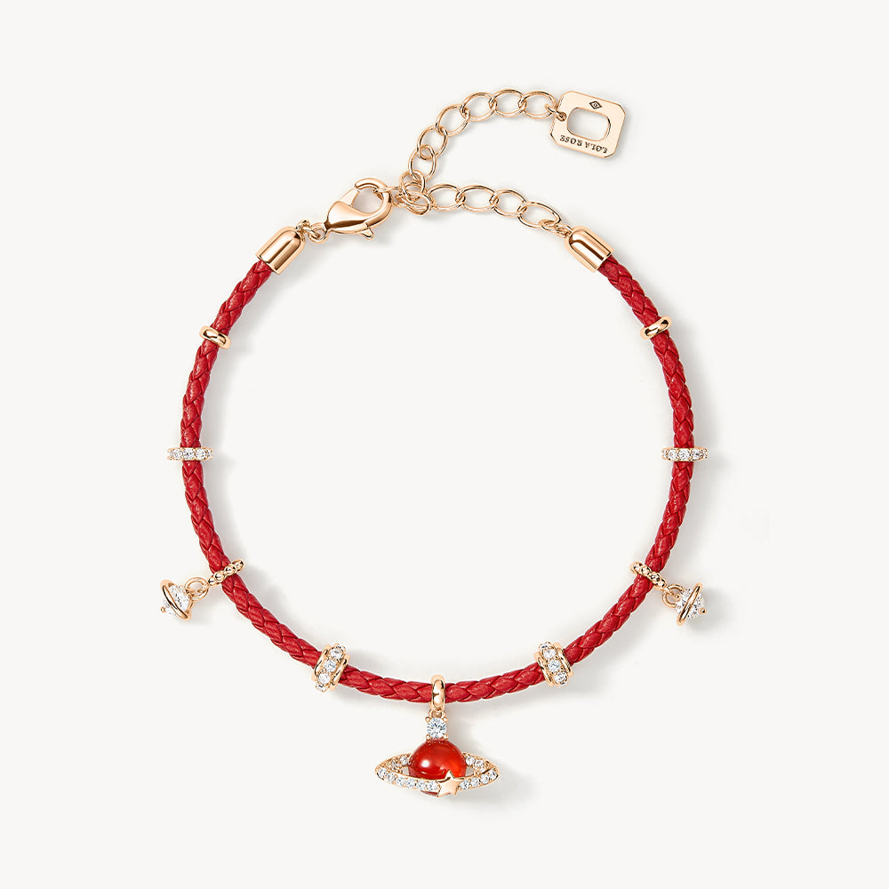 Heliocentric Red Carnelian Woven Bracelet
