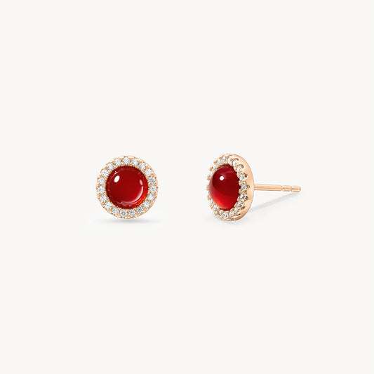 Heliocentric Carnelian Bead Earrings