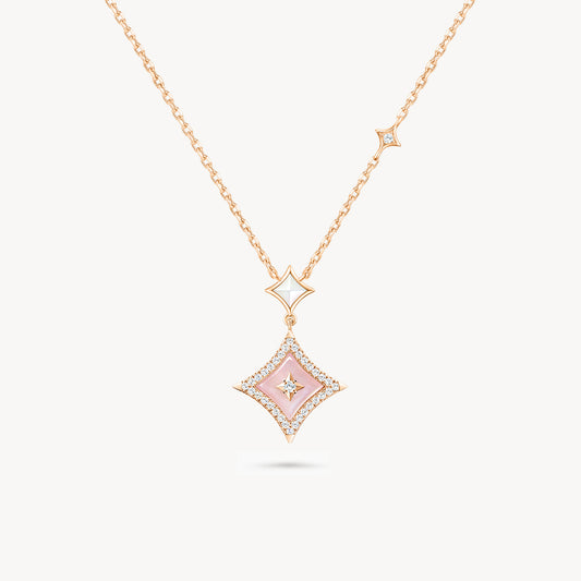 Starry Pink Mother of Pearl Necklace