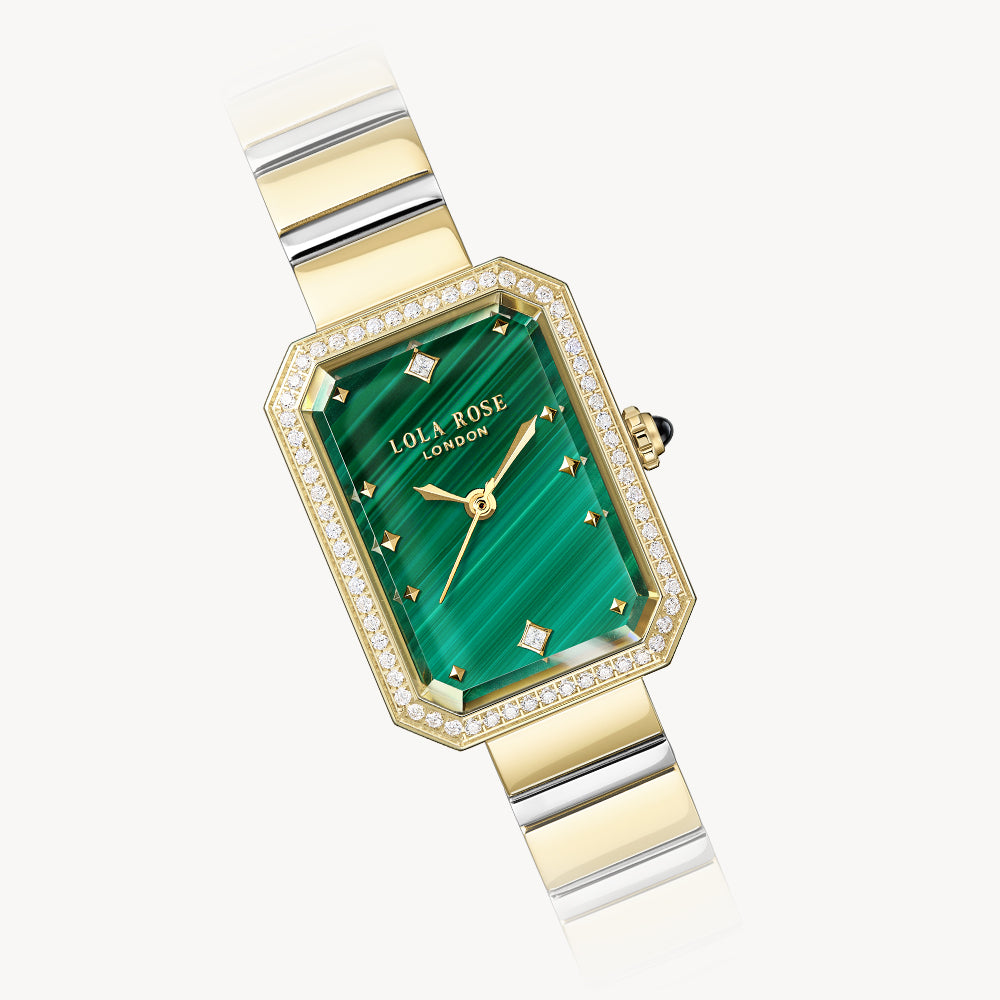 Ms Lola Malachite watch with Zirconia
