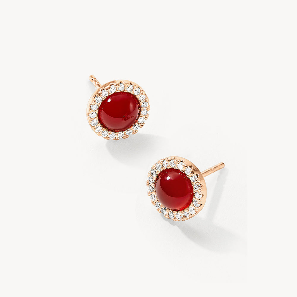 Heliocentric Carnelian Bead Earrings
