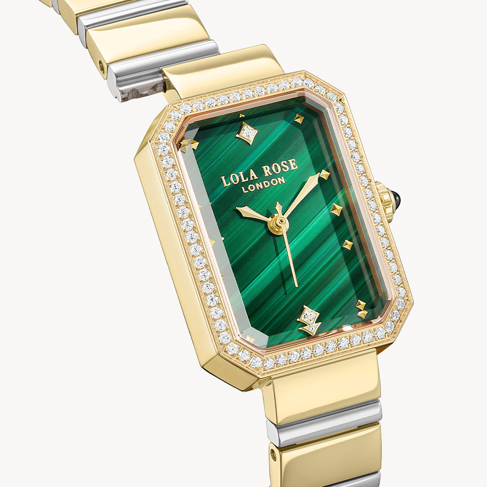 Ms Lola Malachite Zirconia watch With Two Strap Set