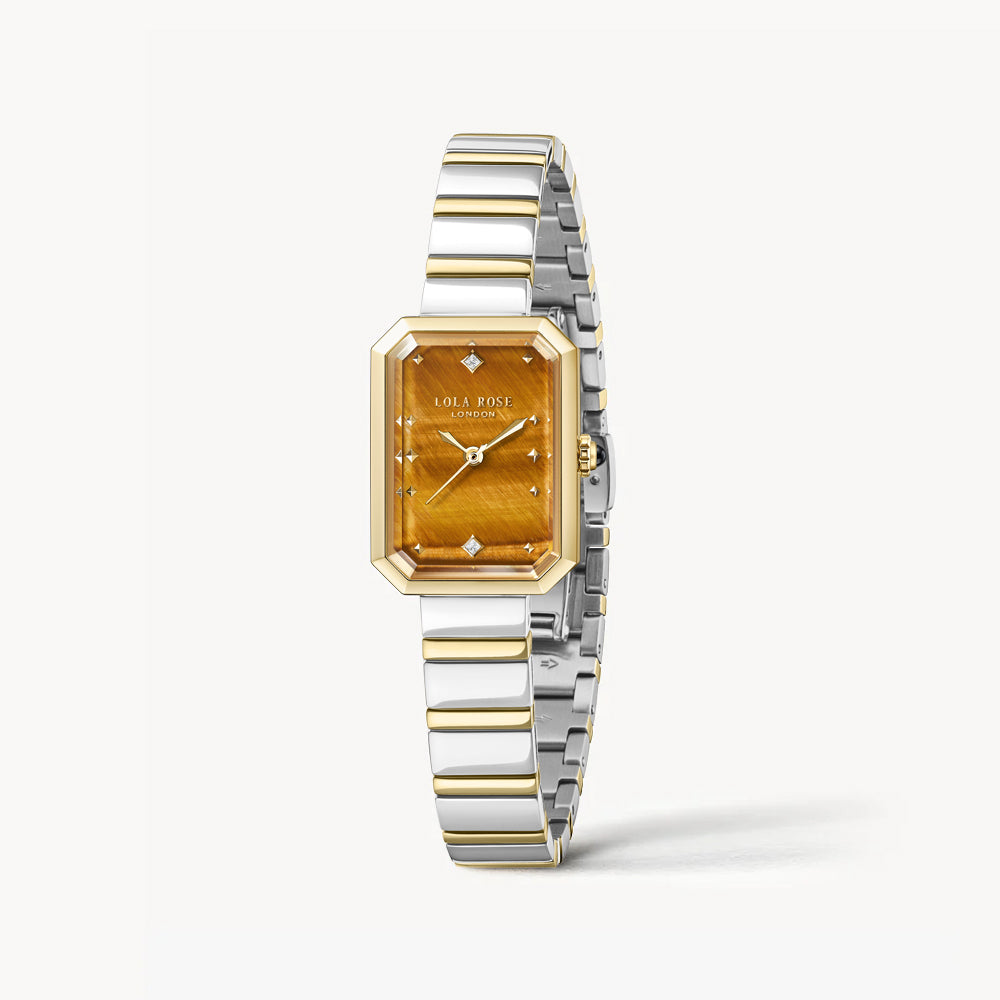 Ms Lola Tiger’s Eye Watch With Two Strap Set