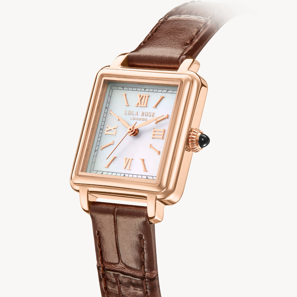 New Cube Mother of Pearl Watch With Two Strap Set
