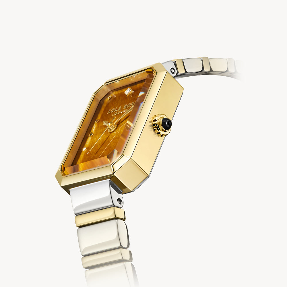 Ms Lola Tiger’s Eye Watch With Two Strap Set