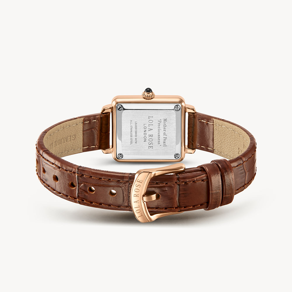 New Cube Mother of Pearl Watch With Two Strap Set