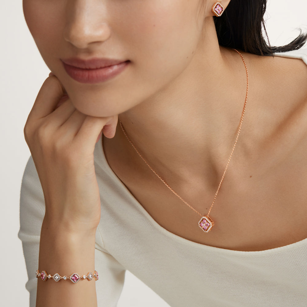 Full of Love Pink Gem Necklace