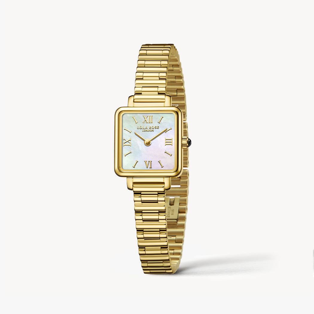 Cube Golden Mother of Pearl Watch