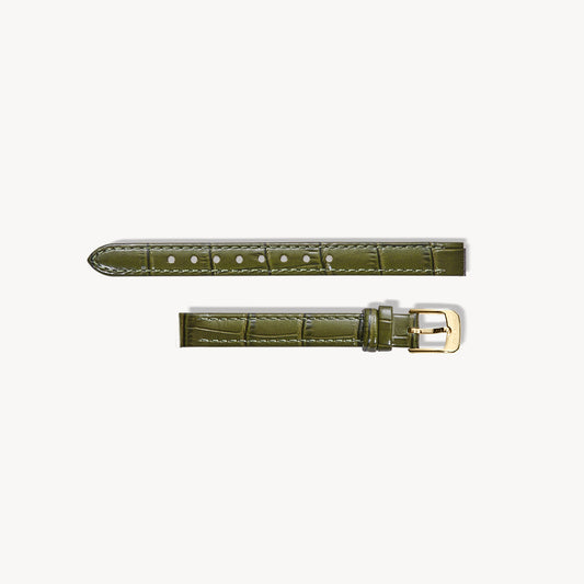 Green Bamboo-Pattern Leather Strap