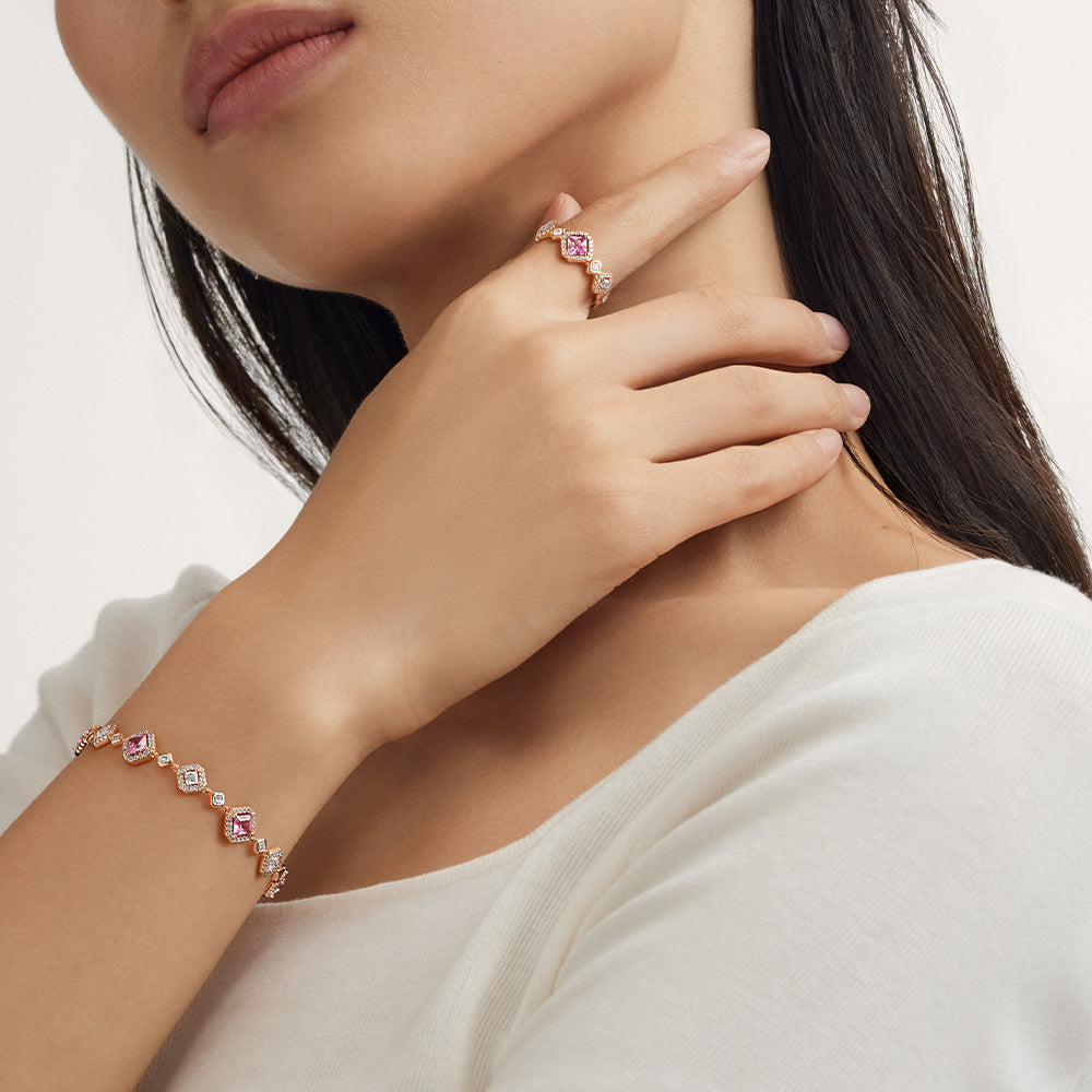 Full of Love Pink Gem Bracelet