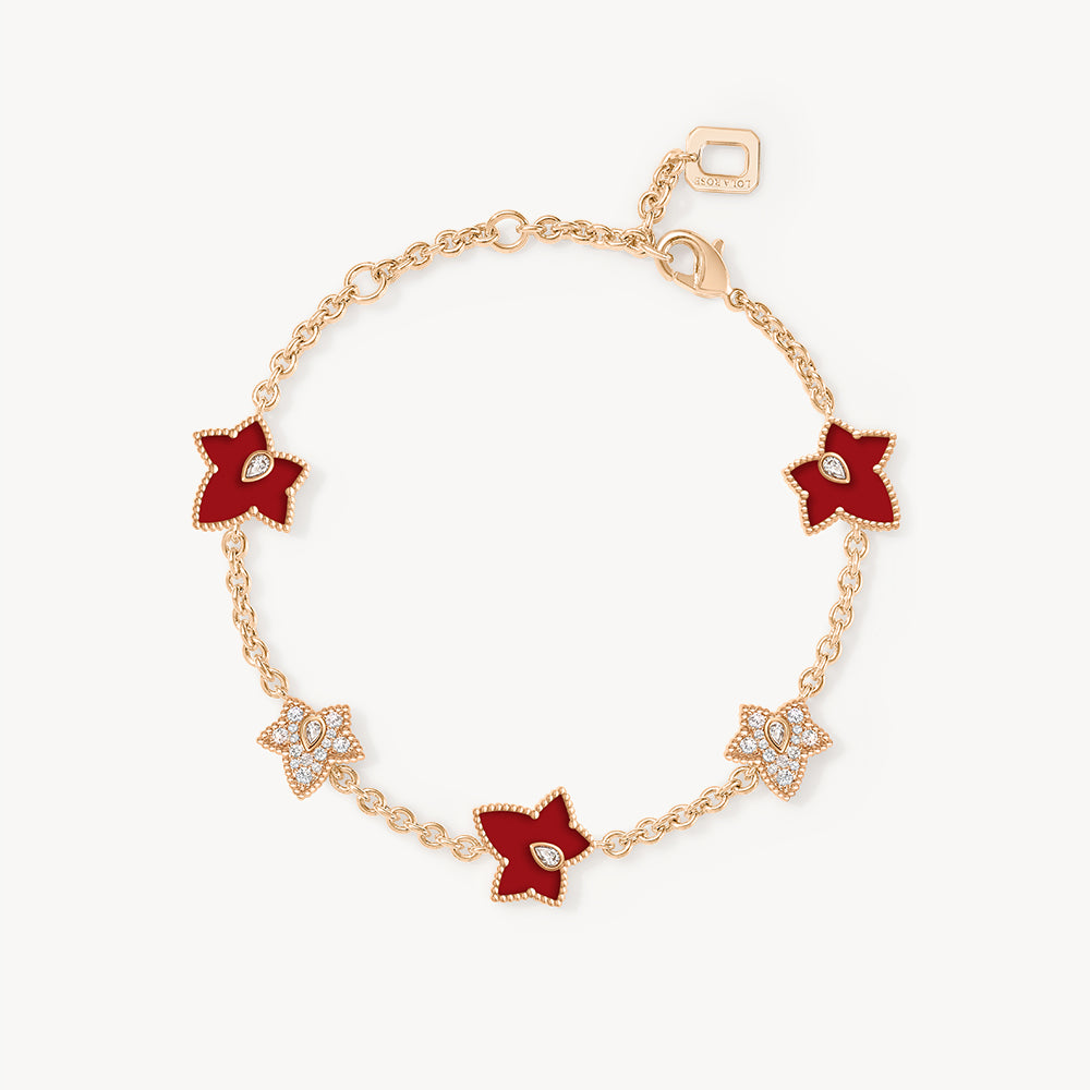 Ivy Carnelian&Mother-of-Pearl Bead Bracelet