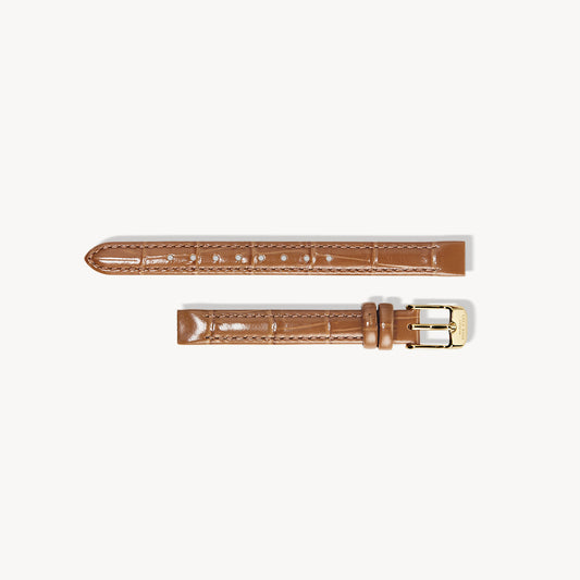 Brown Bamboo-Pattern Leather Strap