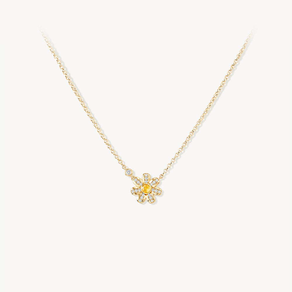 Daisy Yellow Crystal Necklace