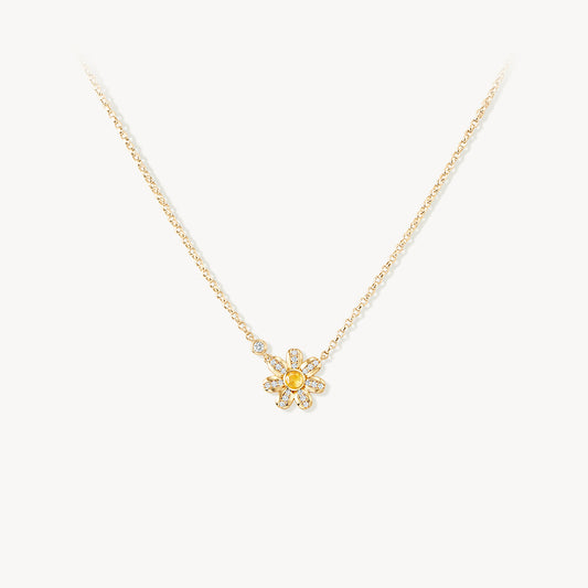 Daisy Yellow Crystal Necklace
