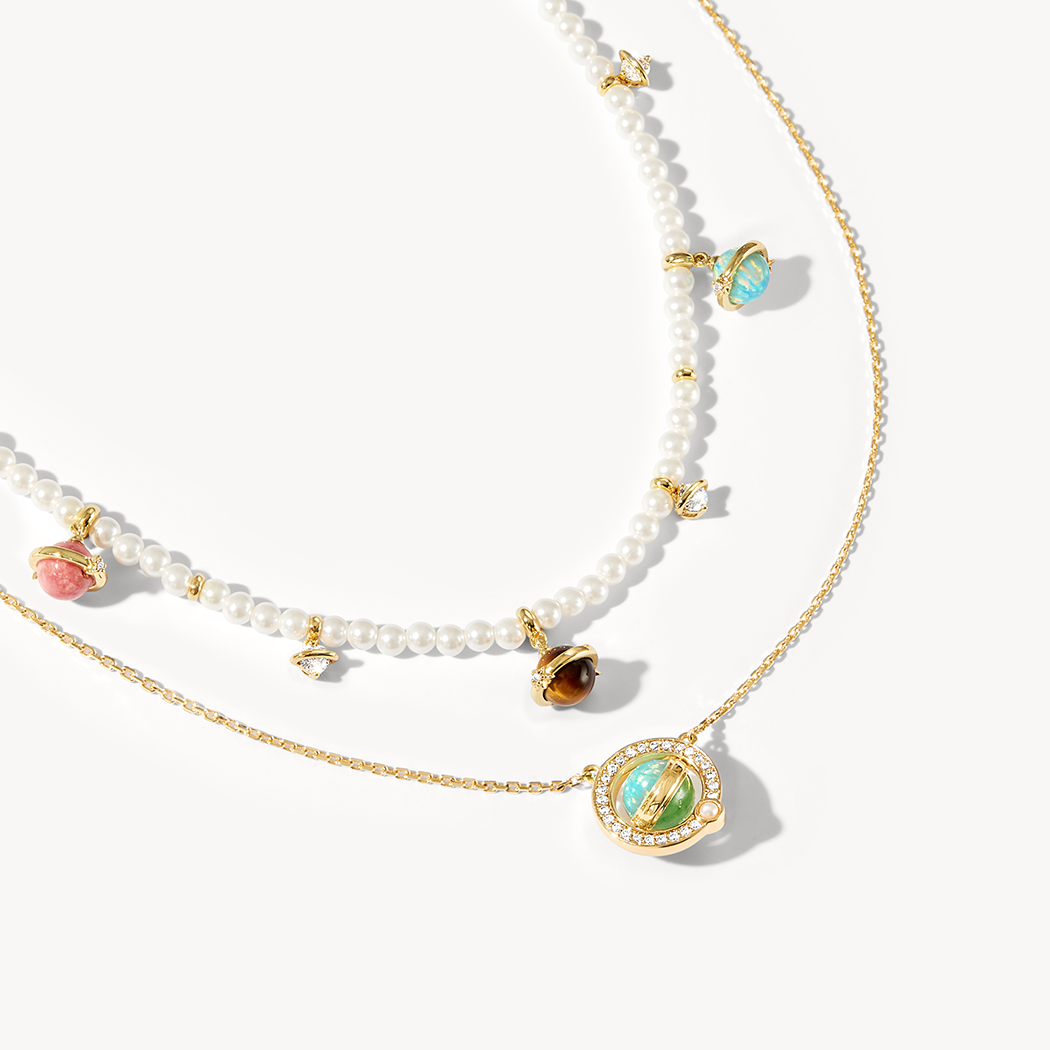 Heliocentric Pearl Necklace