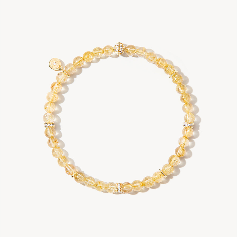 Heliocentric Golden Rutilated Quartz Bracelet