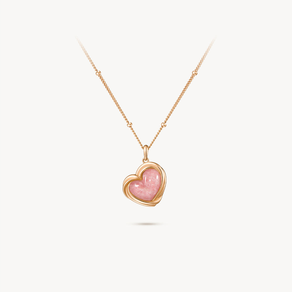 Cookie Heart Tea-Time Rhodonite Necklace