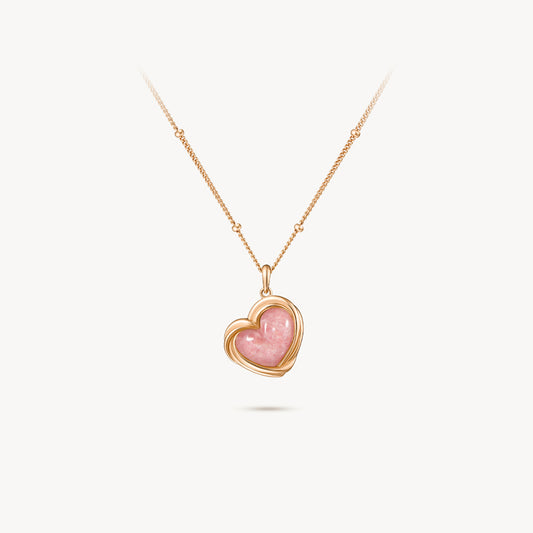 Cookie Heart Tea-Time Rhodonite Necklace