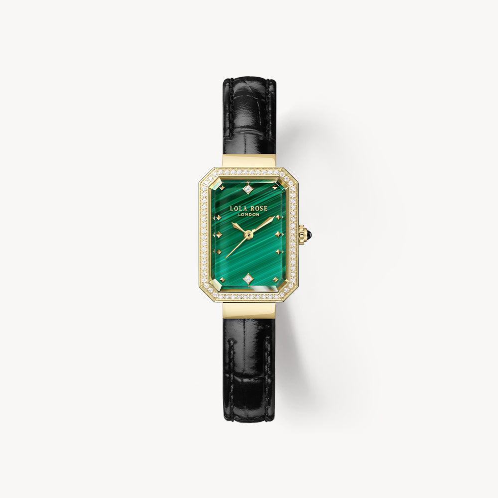 Ms Lola Malachite watch with Zirconia
