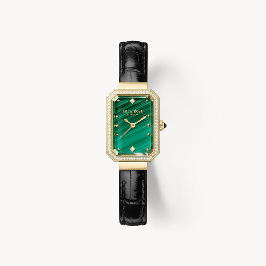 Ms Lola Malachite watch with Zirconia