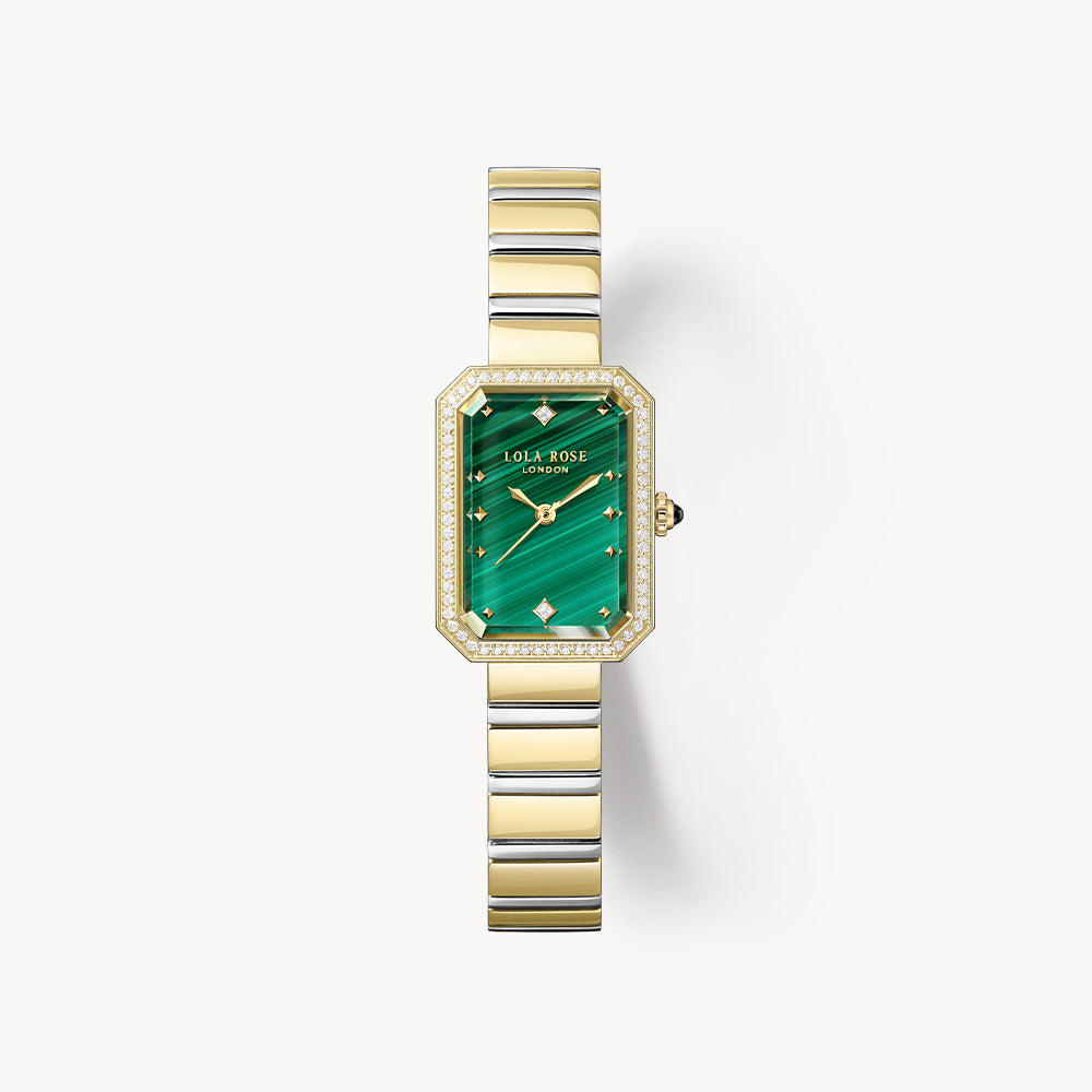 Ms Lola Malachite watch with Zirconia