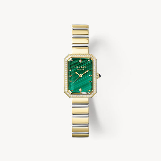 Ms Lola Malachite watch with Zirconia