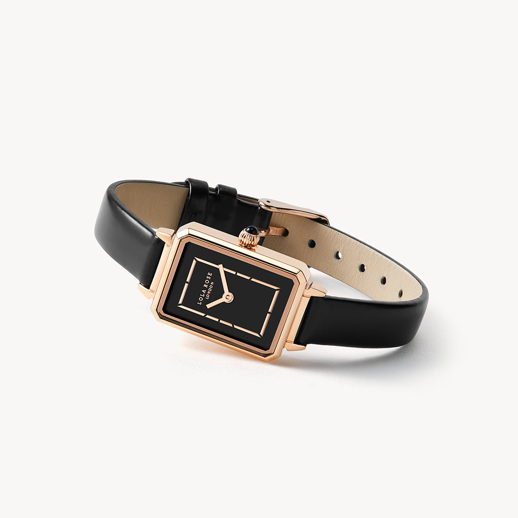 Ms Lola Rose Gold Black Onyx Watch